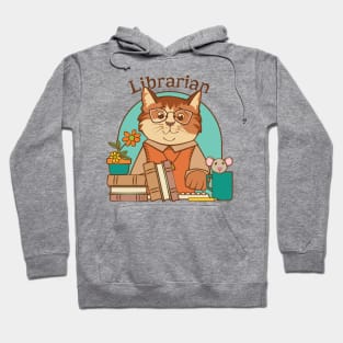 Busy Librarian Cat and Mouse Hoodie